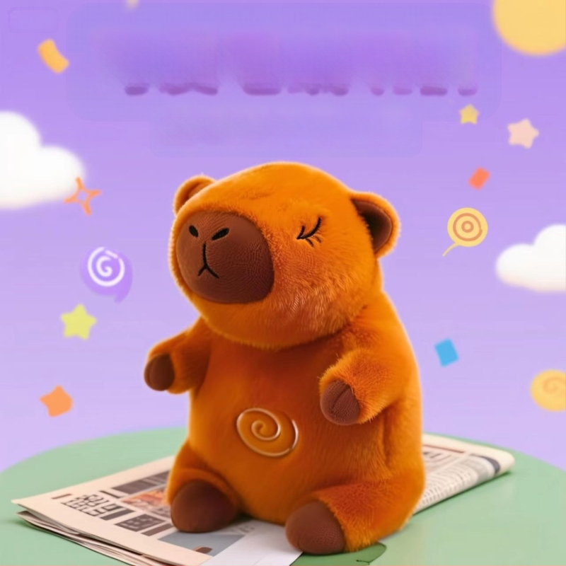 Új, határokon átnyúló, légző állatos, kapibara plüss játékbaba, zene, világító babajáték nagykereskedelem