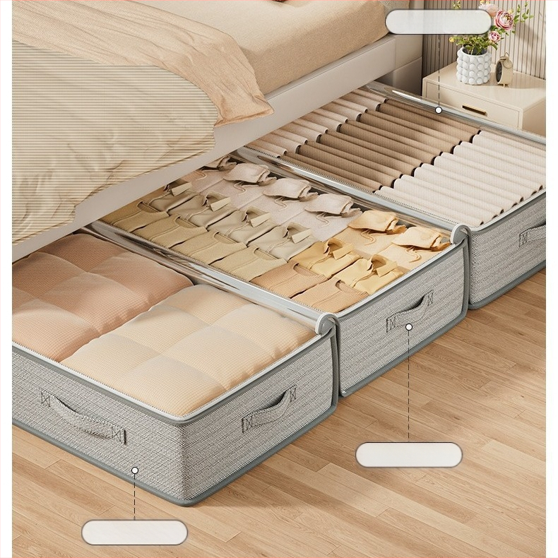 Voodipesukast majapidamisriiete tekkkangast Organker läbipaistev kokkupandav hoiukast voodipesukott