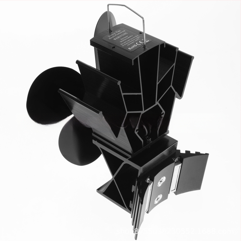 Naujas privatus modelis, termodinaminis, magnetinio siurbimo tipo, sieninis, 4 menčių, 172 mm skersmens židinio ventiliatorius, malkomis kūrenamas krosnies ventiliatorius