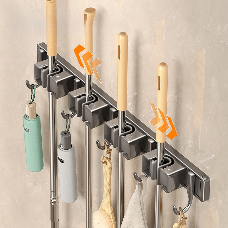 Zidna kopča za vješanje mopa, viseća metla za mop, neperforirana kuka za pričvršćivanje, okvir za kupaonicu, kupaonica, stražnja polica za vrata kupaonice, veleprodaja
