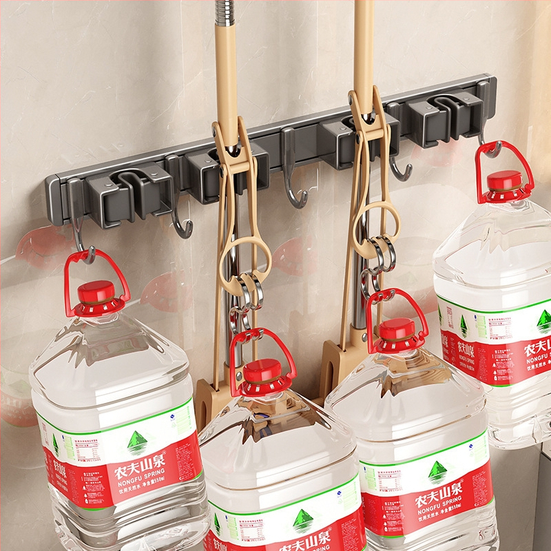 Zidna kopča za vješanje mopa, viseća metla za mop, neperforirana kuka za pričvršćivanje, okvir za kupaonicu, kupaonica, stražnja polica za vrata kupaonice, veleprodaja