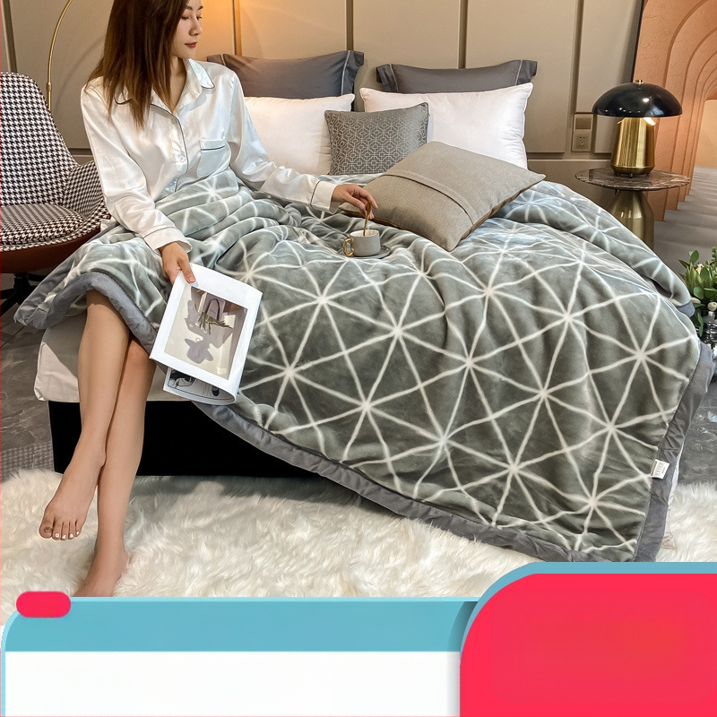 „Lashall“ vilnonė žieminė sutirštinta flanelinė šilta antklodė vienviečiam asmeniui bendrabučio studentui koralų flanelinė