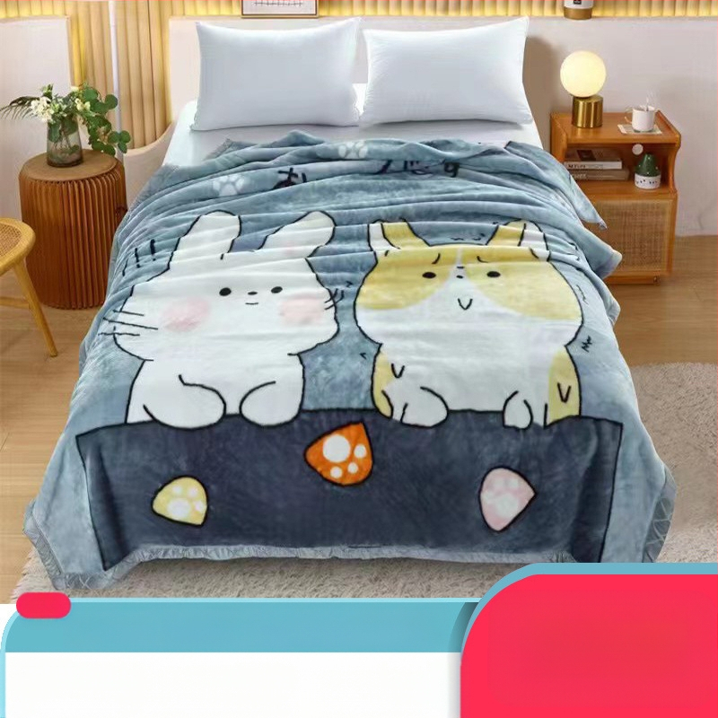 „Lashall“ vilnonė žieminė sutirštinta flanelinė šilta antklodė vienviečiam asmeniui bendrabučio studentui koralų flanelinė