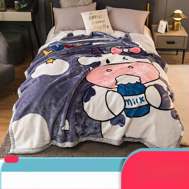 „Lashall“ vilnonė žieminė sutirštinta flanelinė šilta antklodė vienviečiam asmeniui bendrabučio studentui koralų flanelinė