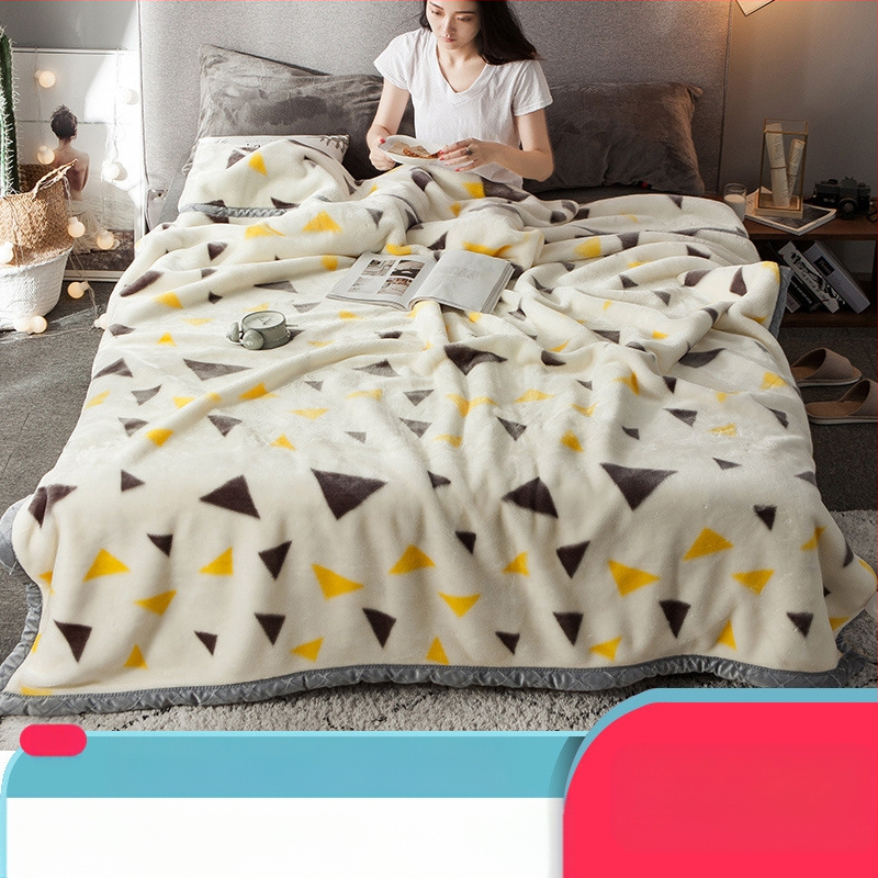 „Lashall“ vilnonė žieminė sutirštinta flanelinė šilta antklodė vienviečiam asmeniui bendrabučio studentui koralų flanelinė