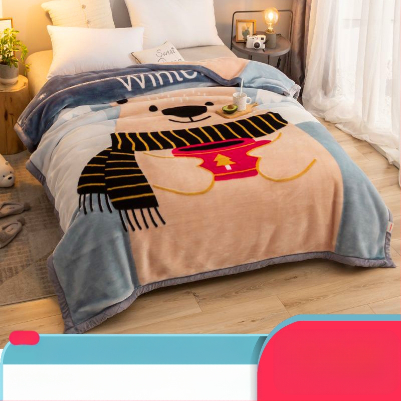 „Lashall“ vilnonė žieminė sutirštinta flanelinė šilta antklodė vienviečiam asmeniui bendrabučio studentui koralų flanelinė