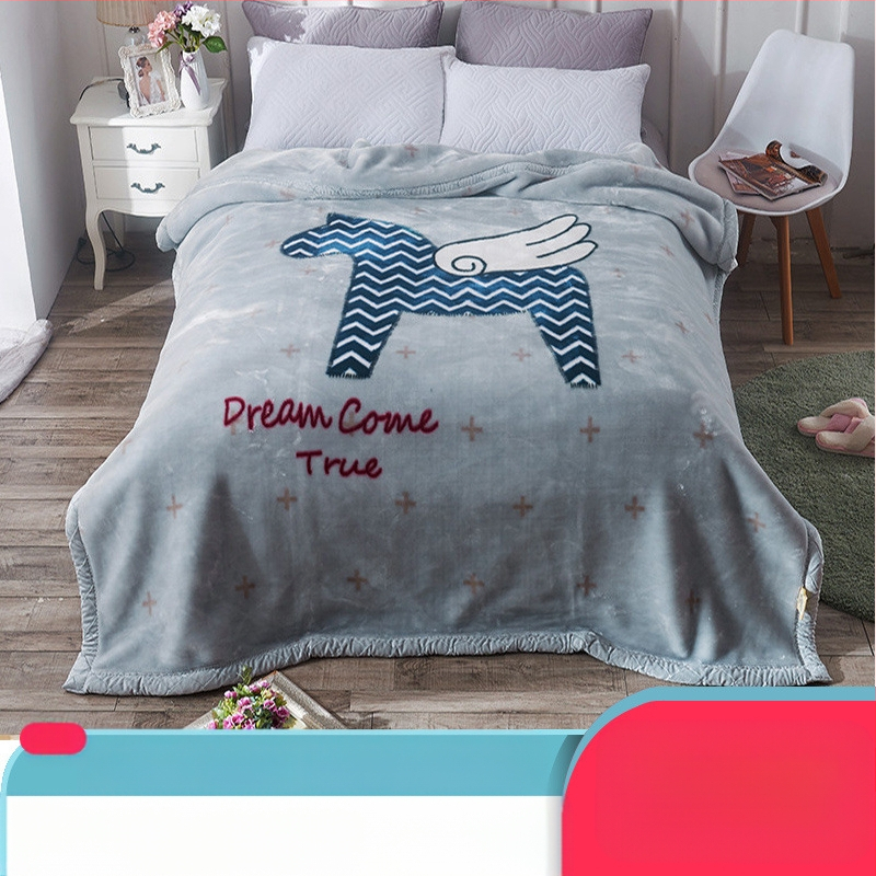 „Lashall“ vilnonė žieminė sutirštinta flanelinė šilta antklodė vienviečiam asmeniui bendrabučio studentui koralų flanelinė