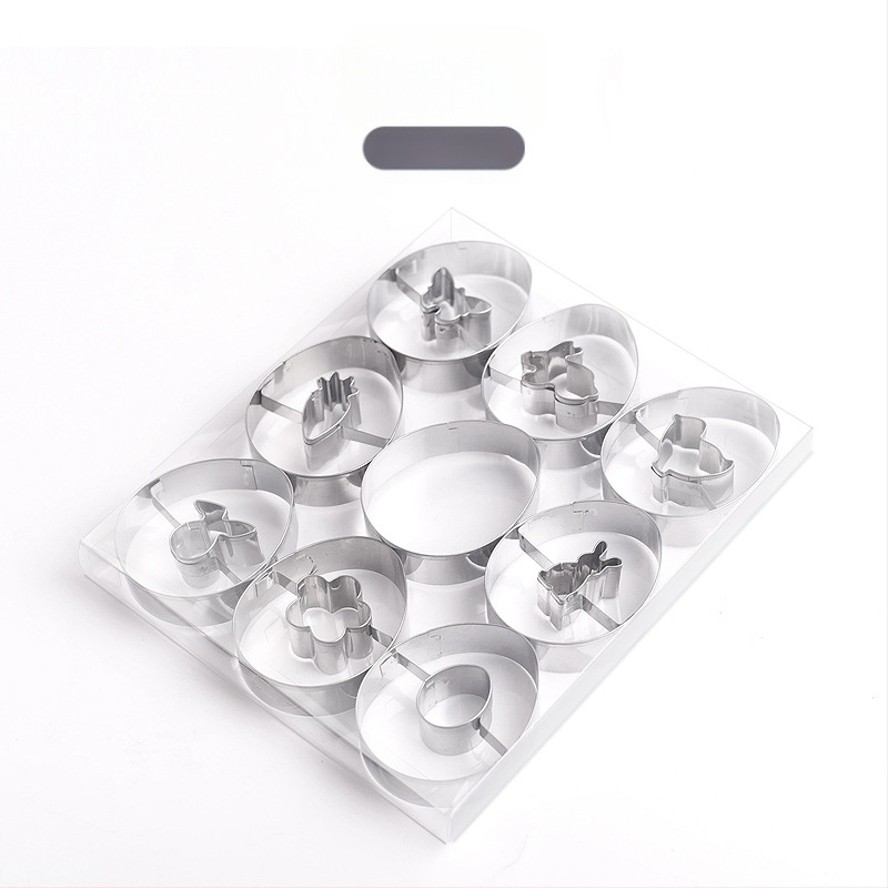 „Amazon“ 9 dalių Velykų zuikio glaisto sausainių formų rinkinys, mielas animacinių filmukų sausainių kepimo formų rinkinys