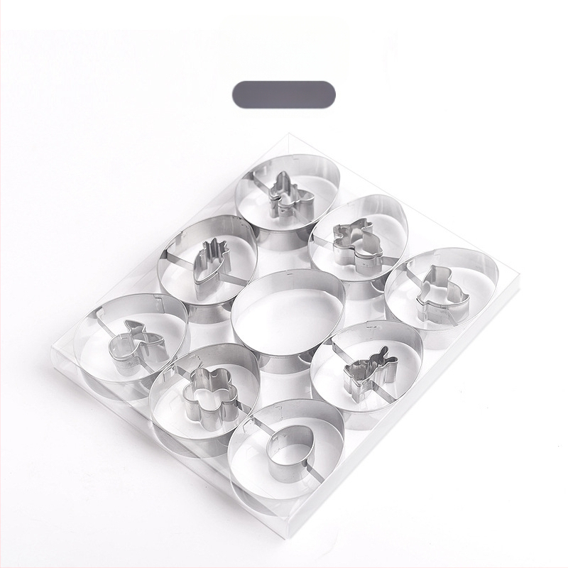 „Amazon“ 9 dalių Velykų zuikio glaisto sausainių formų rinkinys, mielas animacinių filmukų sausainių kepimo formų rinkinys