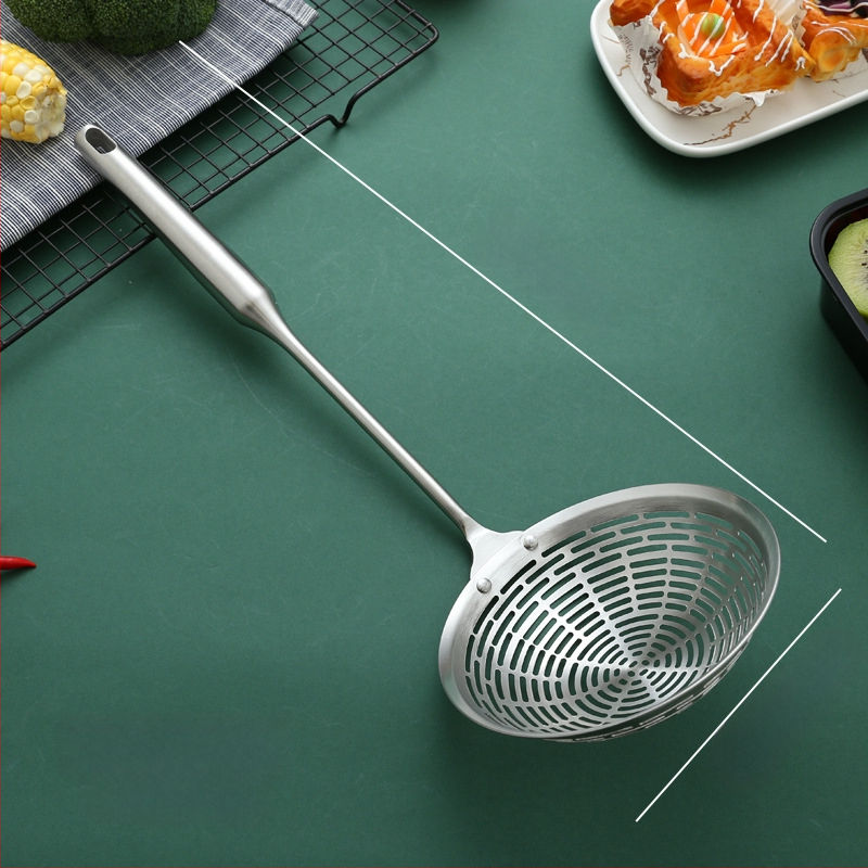 Nerūdijančio plieno kiaurasamtis, raudonmedžio ilga rankena, karšto puodo šaukštas, keptas kiaurasamtis, didelis kiaurasamtis, pipirų nusausinimas, didelis kiaurasamtis