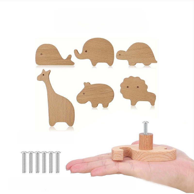 [Rankenos kablio gaminiai, seni klientai] Tvirtos medienos animacinių filmukų rankena, žvaigždė, mėnulis, debesys, dinozaurai, gyvūnai, be perforatoriaus