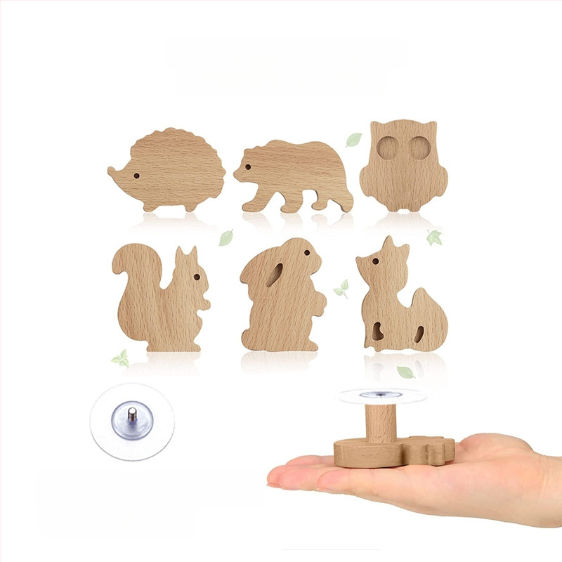 [Rankenos kablio gaminiai, seni klientai] Tvirtos medienos animacinių filmukų rankena, žvaigždė, mėnulis, debesys, dinozaurai, gyvūnai, be perforatoriaus