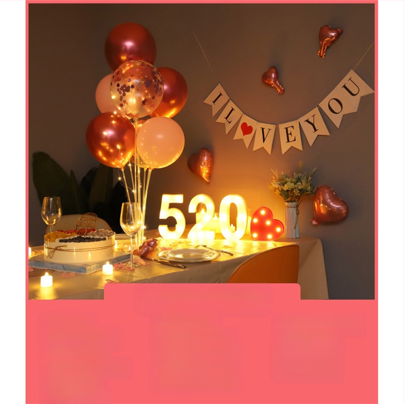 Gimtadienio Qixi atminimo dienos scenos dekoravimas Staigmenos pasiūlymas Meilužio dienos vakarienė žvakių šviesoje Romantiško stalo dekoravimas Plaukiojanti kolona