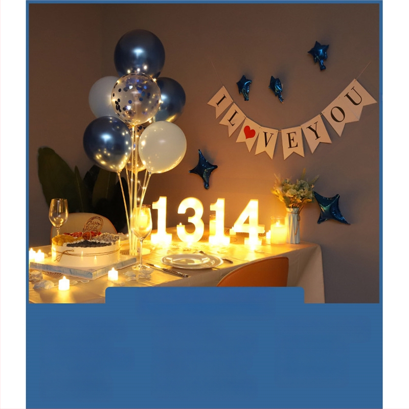 Gimtadienio Qixi atminimo dienos scenos dekoravimas Staigmenos pasiūlymas Meilužio dienos vakarienė žvakių šviesoje Romantiško stalo dekoravimas Plaukiojanti kolona