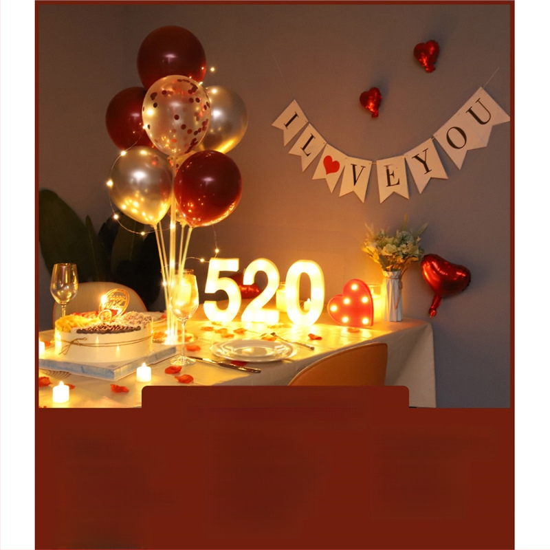 Gimtadienio Qixi atminimo dienos scenos dekoravimas Staigmenos pasiūlymas Meilužio dienos vakarienė žvakių šviesoje Romantiško stalo dekoravimas Plaukiojanti kolona