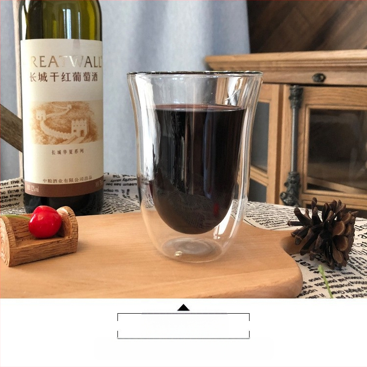 Kreatív boroszilikát üveg kétrétegű kávéscsésze egyszerű tejescsésze hőszigetelt átlátszó háztartási cikkek teáscsésze