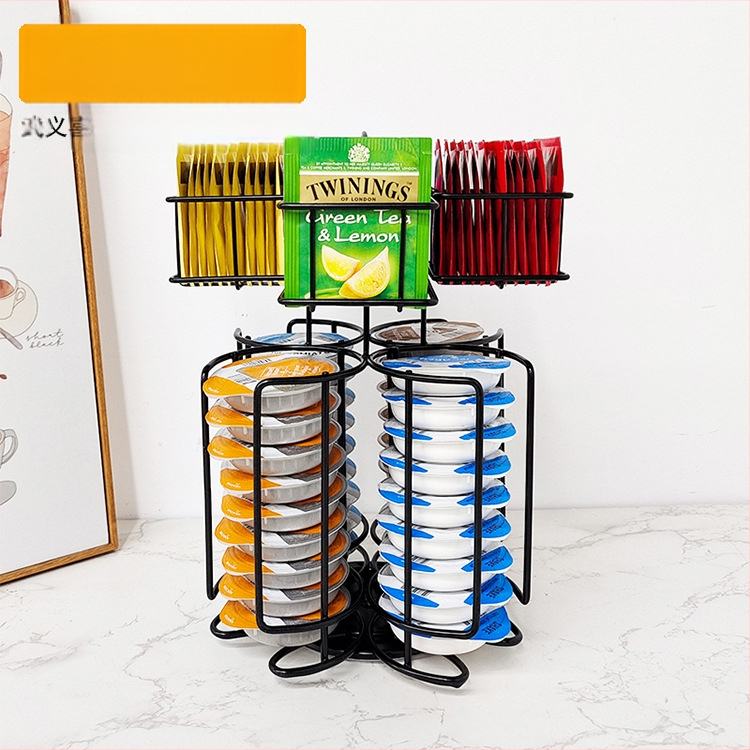 Paprastas buitinis dvigubo sluoksnio arbatos maišelių demonstravimo stovas „Tassimo“ kavos kapsulių laikymo stovas, pasukamas dvigubo sluoksnio laikymo stovas