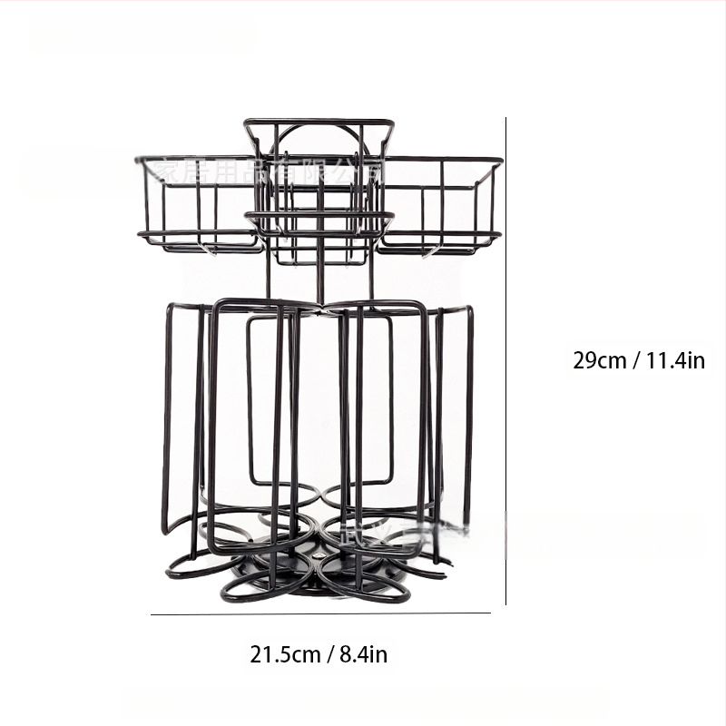 Paprastas buitinis dvigubo sluoksnio arbatos maišelių demonstravimo stovas „Tassimo“ kavos kapsulių laikymo stovas, pasukamas dvigubo sluoksnio laikymo stovas