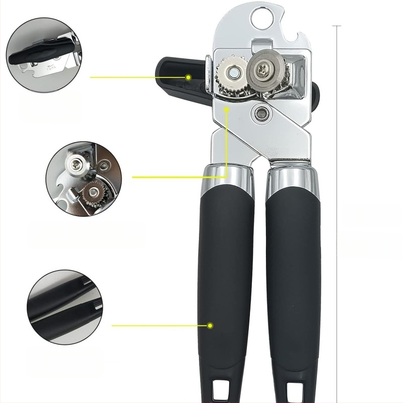 Amazon отварачка за консерви от неръждаема стомана за домашна кухня, мощна отварачка за капачки, отварачка за бутилки, спестяваща труд, нож за отварачка за консерви