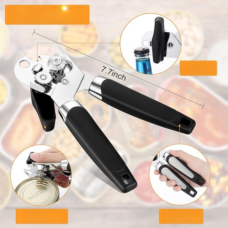 Amazon отварачка за консерви от неръждаема стомана за домашна кухня, мощна отварачка за капачки, отварачка за бутилки, спестяваща труд, нож за отварачка за консерви