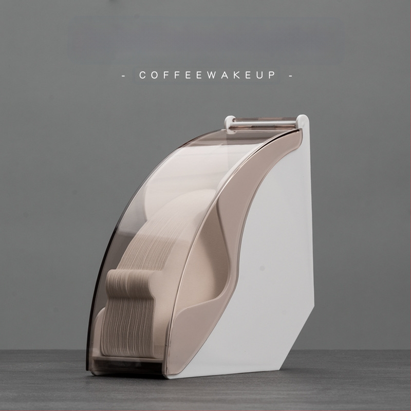 Tasuta saatmine Akrüülist tolmukindel käsitsi pestud kohvifiltripaberi karbi hoiukarp Rippuv kõrvafiltripaberi hoidik v60 Lehvikukujuline universaalne