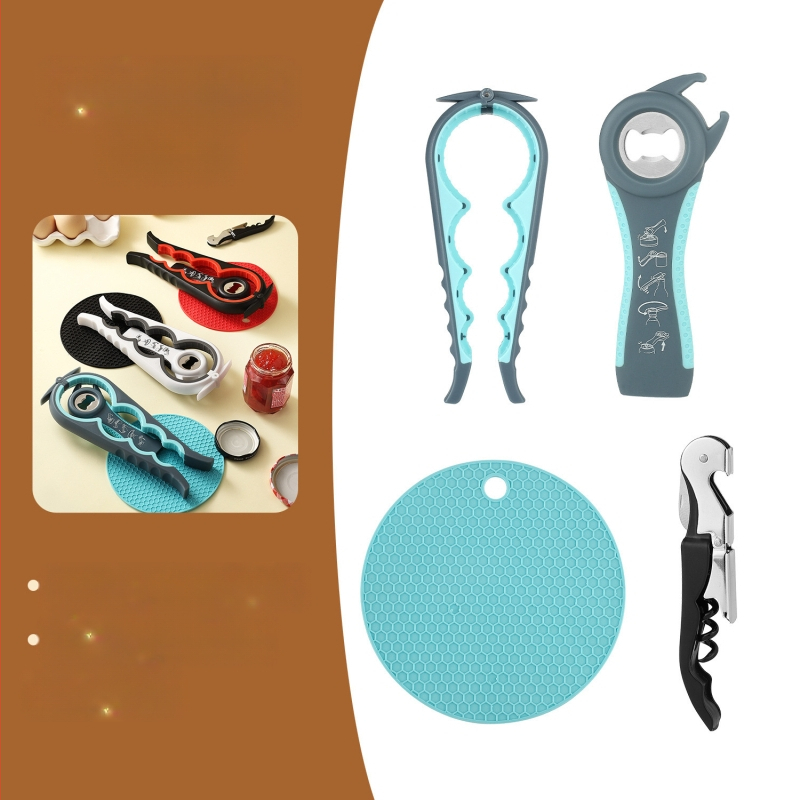 na zalihi Višenamjenski zadebljani otvarač za konzerve četiri u jednom Otvarač za boce pet u jednom Otvarač za boce crnog vina 5 dijelova