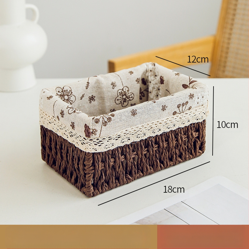 Кошница за съхранение на настолни принадлежности, кутия за съхранение на ключове от ратан, кутия за дистанционно управление, кошница с хартиени въжета и плетена рамка, кошница за съхранение на закуски