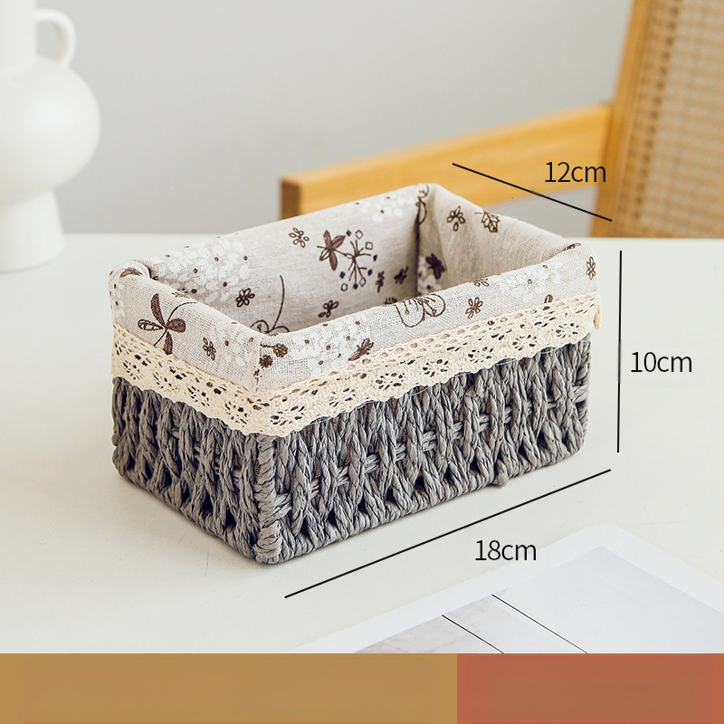 Кошница за съхранение на настолни принадлежности, кутия за съхранение на ключове от ратан, кутия за дистанционно управление, кошница с хартиени въжета и плетена рамка, кошница за съхранение на закуски