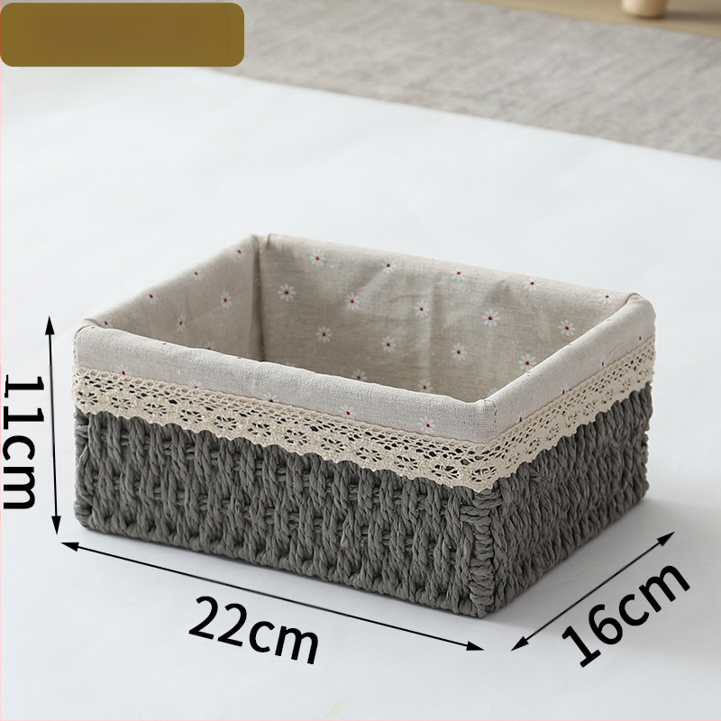 Кошница за съхранение на настолни принадлежности, кутия за съхранение на ключове от ратан, кутия за дистанционно управление, кошница с хартиени въжета и плетена рамка, кошница за съхранение на закуски