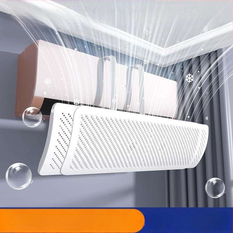 Дефлектор за климатик, без монтаж, удебелен водач за студен въздух, ветроустойчив дефлектор за изход на въздух, разширен капак, за стенен монтаж, универсален тип