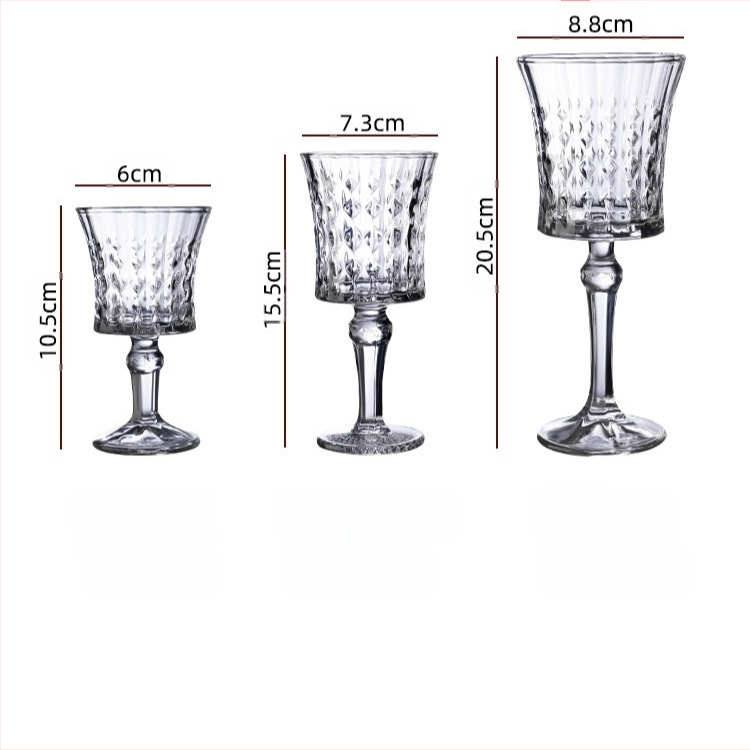 Релефна чаша за вино с винтидж чаша, висококачествена чаша без олово, чаша за шампанско с диаманти, резбована чаша за вино