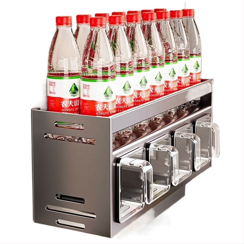 Кухненска поставка за подправки, неперфорирана, за стенен монтаж, домакинска многофункционална кутия за подправки, буркан, комбиниран костюм за съхранение