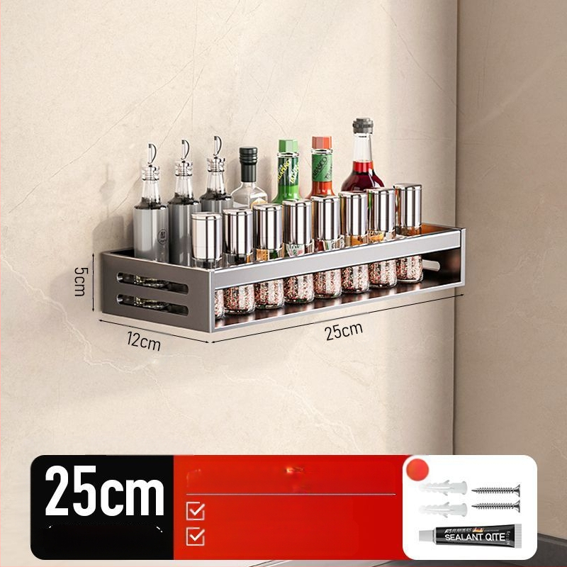 Кухненска поставка за подправки, неперфорирана, за стенен монтаж, домакинска многофункционална кутия за подправки, буркан, комбиниран костюм за съхранение
