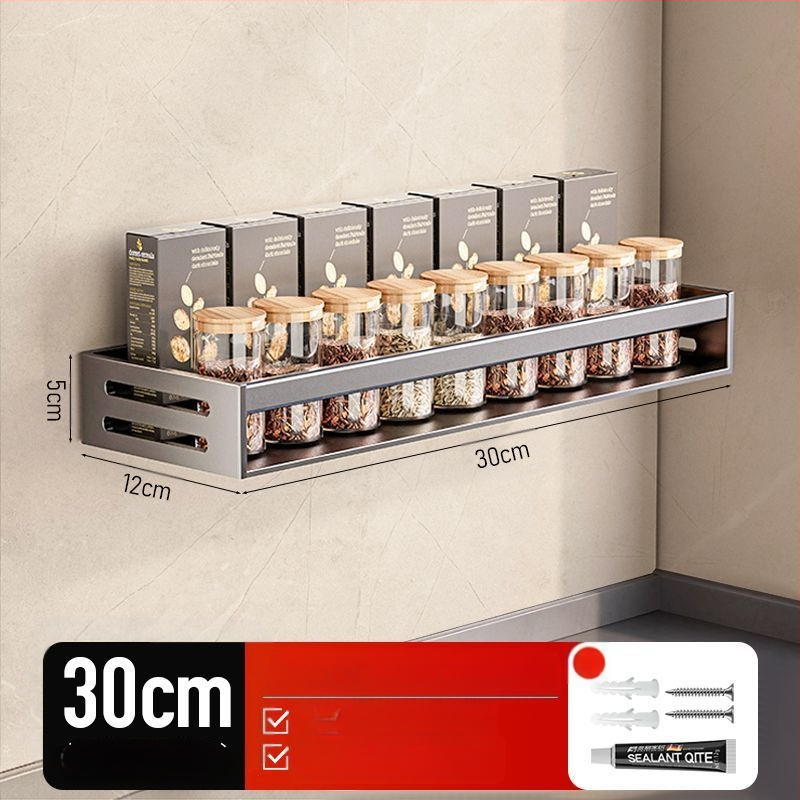 Кухненска поставка за подправки, неперфорирана, за стенен монтаж, домакинска многофункционална кутия за подправки, буркан, комбиниран костюм за съхранение
