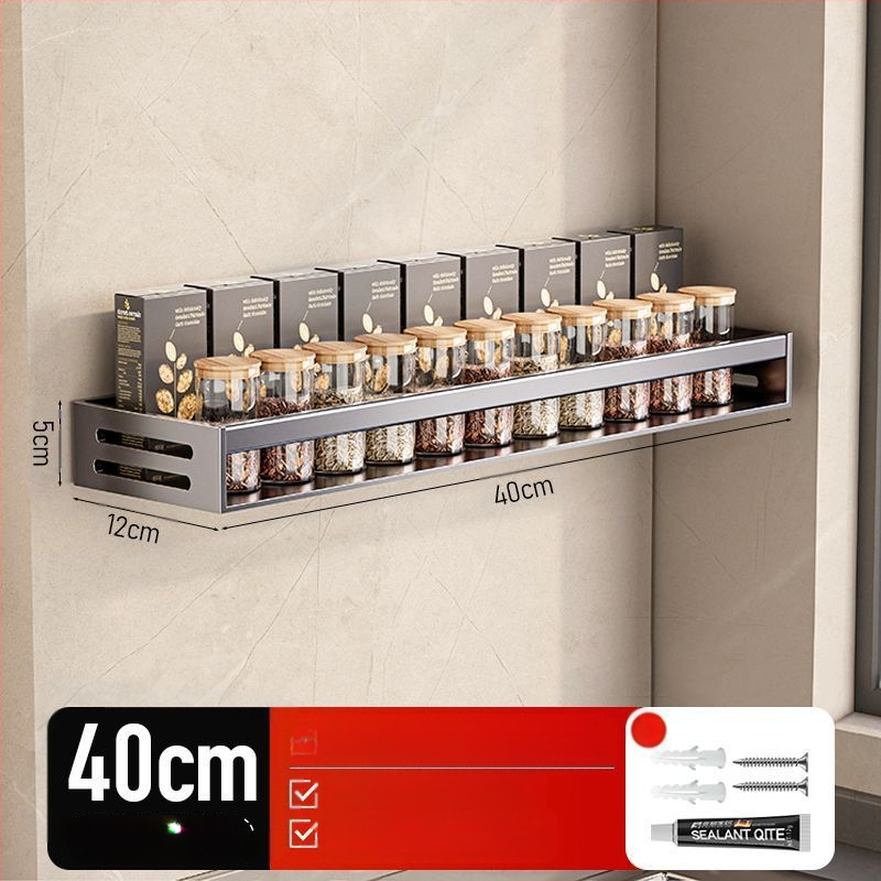 Кухненска поставка за подправки, неперфорирана, за стенен монтаж, домакинска многофункционална кутия за подправки, буркан, комбиниран костюм за съхранение