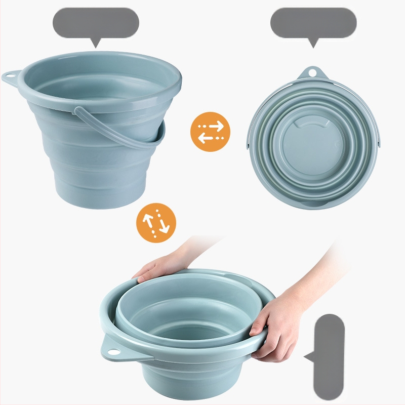 Sulankstomas kibiras Didelis buitinis nešiojamas maudymosi kojų mirkymo automobilio kelionių žvejybos dydžio plastikinis kibiras vaikams ir suaugusiems