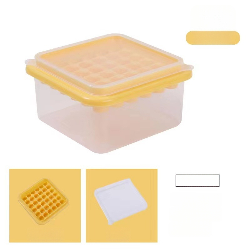 „Kawashima House“ ledo kubelių formelė, didelės talpos silikoninis ledo kubelis, buitinis ledo laikymo ledo dėžutė su dangčiu, šaldytuvas, užšaldytas ledo kubelių artefaktas