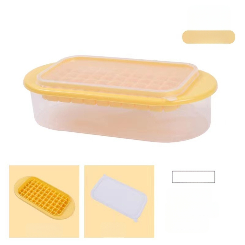 „Kawashima House“ ledo kubelių formelė, didelės talpos silikoninis ledo kubelis, buitinis ledo laikymo ledo dėžutė su dangčiu, šaldytuvas, užšaldytas ledo kubelių artefaktas