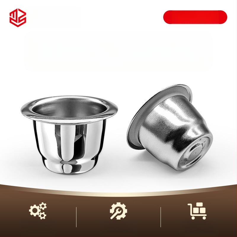 Suderinamas su tarpvalstybiniu „Xiaomi Nespresso“ nerūdijančio plieno kavos kapsulės puodeliu su daugkartinio naudojimo aliuminio folijos dangteliu