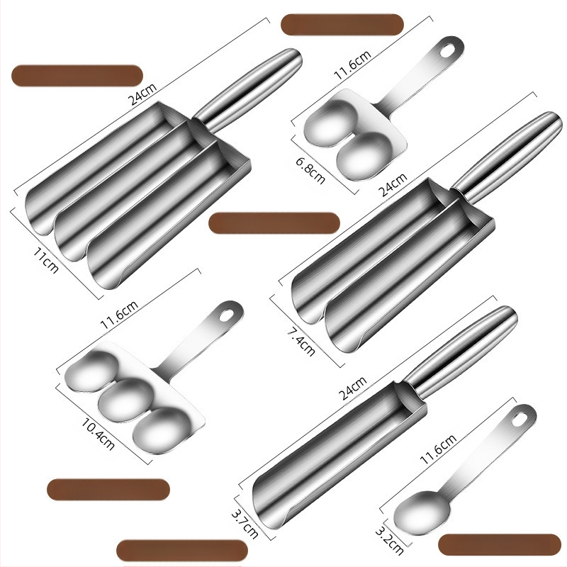 „Factory Creative 304“ nerūdijančio plieno žuvų kamuoliukų virimo aparatas karštam puodui „Sanlian“ virtuvės krevečių slydimo formos mėsos kukulių šaukštas