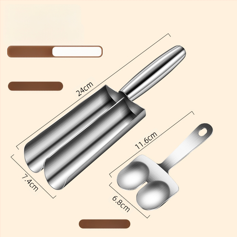 „Factory Creative 304“ nerūdijančio plieno žuvų kamuoliukų virimo aparatas karštam puodui „Sanlian“ virtuvės krevečių slydimo formos mėsos kukulių šaukštas