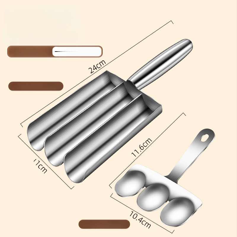 „Factory Creative 304“ nerūdijančio plieno žuvų kamuoliukų virimo aparatas karštam puodui „Sanlian“ virtuvės krevečių slydimo formos mėsos kukulių šaukštas