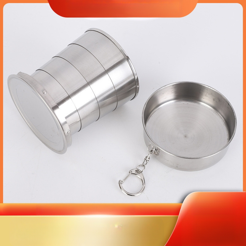 Преносима чаша за вино от неръждаема стомана, за пътуване, преносима, прибираща се, сгъваема, чаша за вода, чаша за вино, голяма, средна, малка, размер