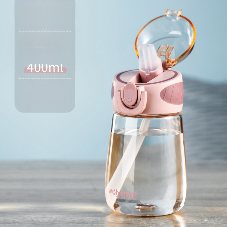 Nägus suvine õlgtass naisüliõpilastele, armas veekeetja, kaasaskantav Wubeni tass, plasttops, laste veetass