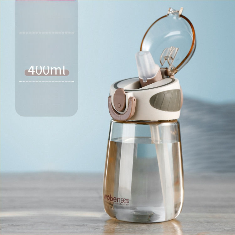 Nägus suvine õlgtass naisüliõpilastele, armas veekeetja, kaasaskantav Wubeni tass, plasttops, laste veetass