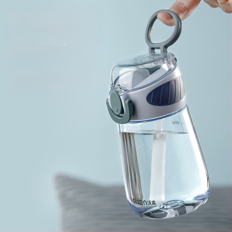 Nägus suvine õlgtass naisüliõpilastele, armas veekeetja, kaasaskantav Wubeni tass, plasttops, laste veetass