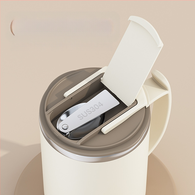 Gyárilag közvetlen szállítású, magas színű, 304 rozsdamentes acélból készült kávésbögre, tealefolyóval és fedéllel ellátott irodai bögregenerációval