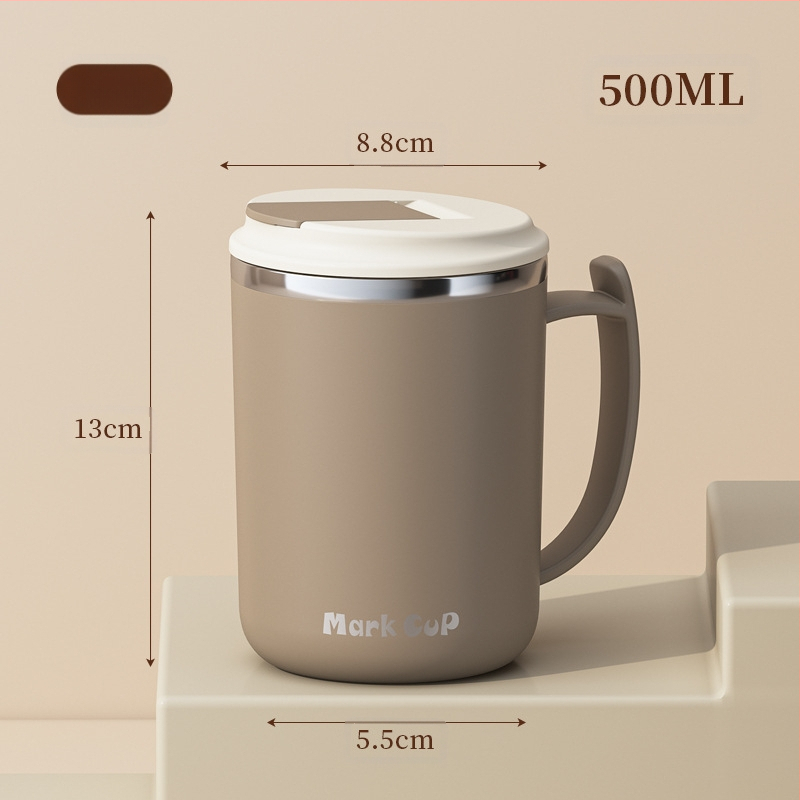 Gyárilag közvetlen szállítású, magas színű, 304 rozsdamentes acélból készült kávésbögre, tealefolyóval és fedéllel ellátott irodai bögregenerációval