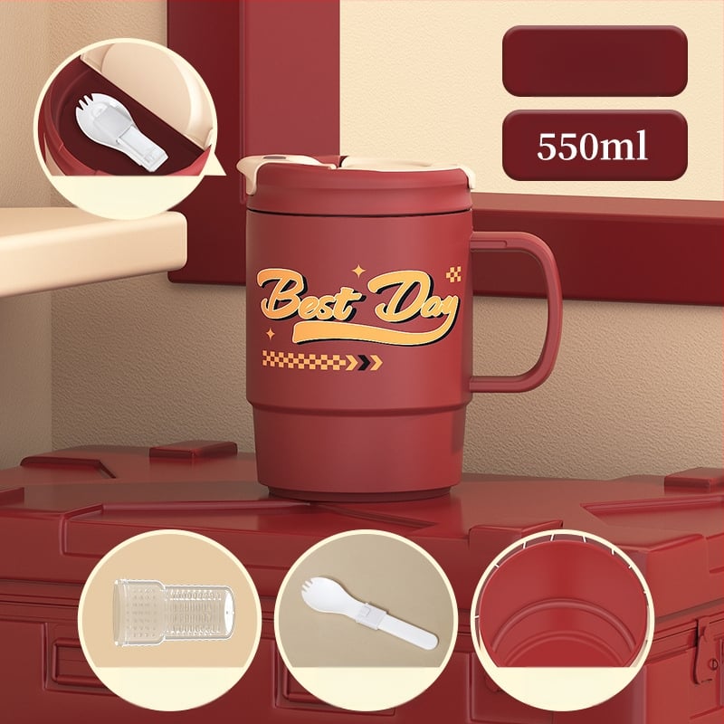 Gyárilag közvetlen szállítású, magas színű, 304 rozsdamentes acélból készült kávésbögre, tealefolyóval és fedéllel ellátott irodai bögregenerációval