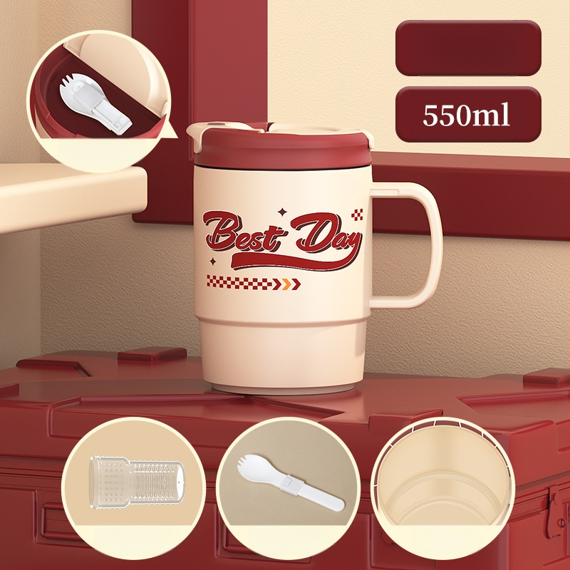 Gyárilag közvetlen szállítású, magas színű, 304 rozsdamentes acélból készült kávésbögre, tealefolyóval és fedéllel ellátott irodai bögregenerációval